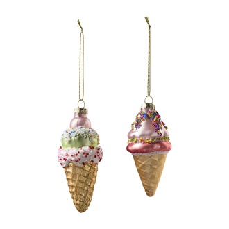 Glas Baumhänger Eiscreme