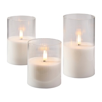 cire bougie LED verre transparent