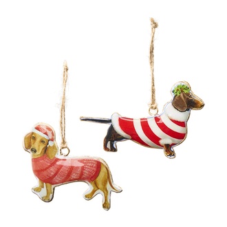 Metall Hund Weihnachtsdackel 