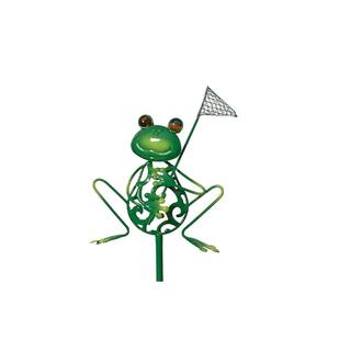 Metall Gartenstecker Frosch mit Köcher