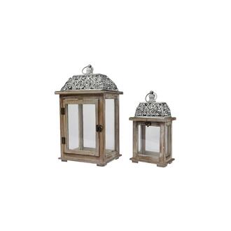 Holz Laterne Metall-Blumendach