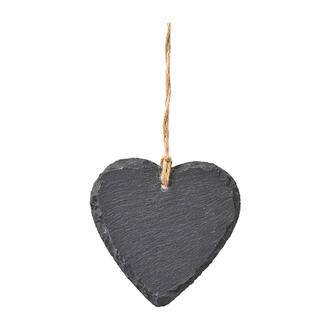 Schiefer Herz Slate/Jutefaden