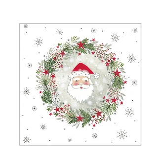Weihnachtsserviette Kranz mit Santa