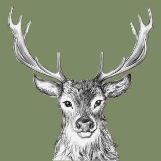 Weihnachtsserviette Hirsch Paul