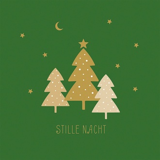 Weihnachtsserviette Stille Nacht/Tannenbäume