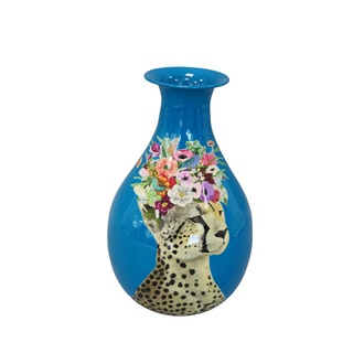 Metall Vase Gepard
