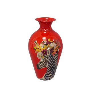 Metall Vase Zebra