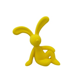 Kunststoff Hase Karli/sitzend/beflockt