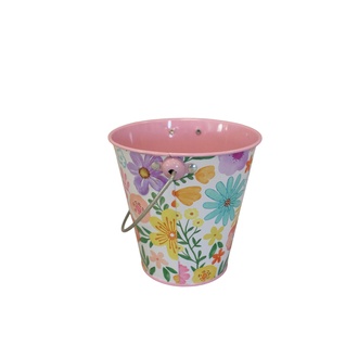 Metall Eimer Flowers