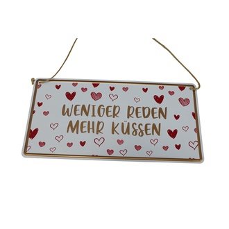 Metall Schild Küssen/Reden