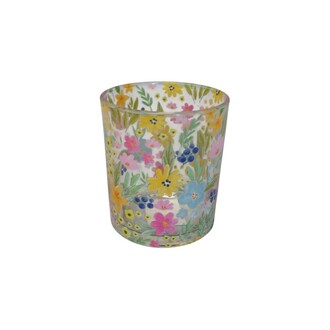 Glas Teelichtbecher Blüten