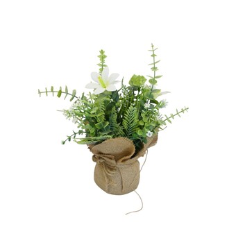 Kunststoff Pflanzenmix Im Jutesäckchen