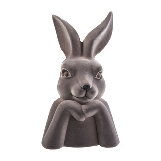 Kunststoff Hase Büste/Ferdi/beflockt