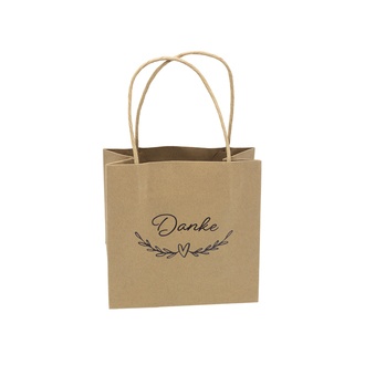 Papier Geschenktasche "Decorina" L=16 cm  B=8 cm H=15 cm 12 Stück natur-schwarz 