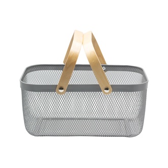 Metall Korb Holzhenkel