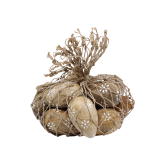 Holz Ei Blümchen/Netz