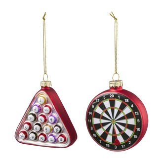 Glas Baumhänger Dart / Billiard