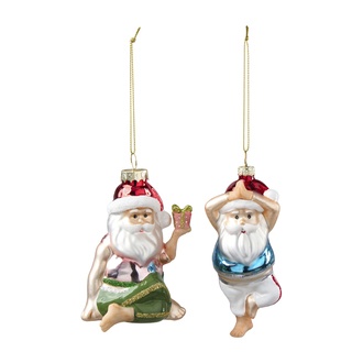 Glas Baumhänger Yoga Santa