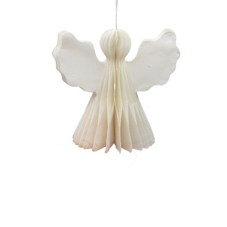 Papier Engel "Flori" H=10 cm  zum Hängen 8 Stück creme 