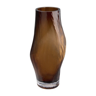 Glas Vase/Bauchig Wavey