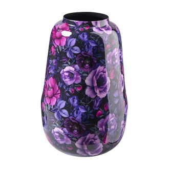 Metall Vase Blumenmuster
