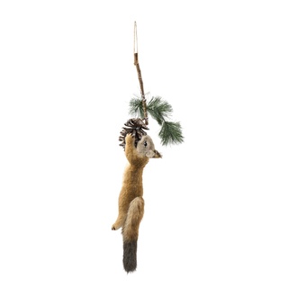Pappmache Eichhörnchen Zapfenzweig