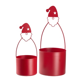 Metall Übertopf Santa