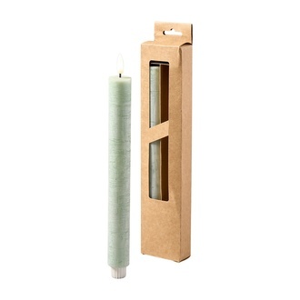  LED Kerze "Stabkerze" H=24 cm D=2,2 cm 2xAAA 2 Stück grün 