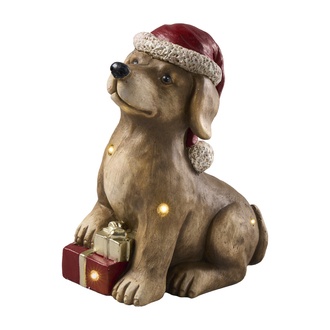 Resin LED Figur Hund mit Geschenk