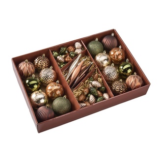 Kunststoff Weihnachtskugel Shimmer Zapfen/Mix