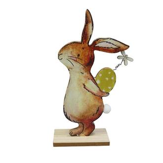 Holz Hase Paulchen mit Ei und Schmetterling