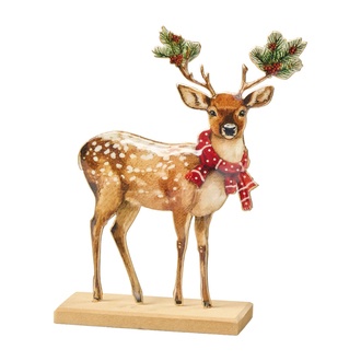 Metall Rentier Bambi mit Schal
