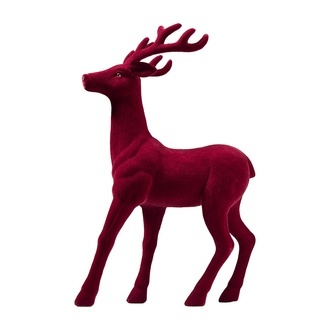 Kunststoff Hirsch "Flocky/stehend" H=76 cm burgund 