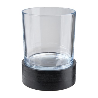Holz Sockel drehend mit Glas