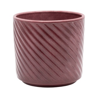 Keramik Übertopf "Spirelli" H=12,5 cm D=13,5 cm 5 Stück bordeaux 