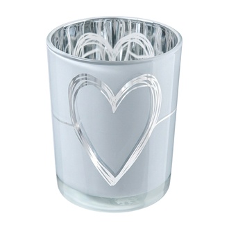 Glas Teelichtbecher Herzliebe