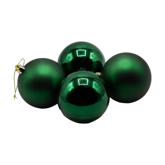 Plastik Weihnachtskugel "Flori" D=8 cm 12 Stück sortiert grün matt-glänzend 