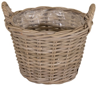 Rattan Übertopf Evi/Kubu/Henkel